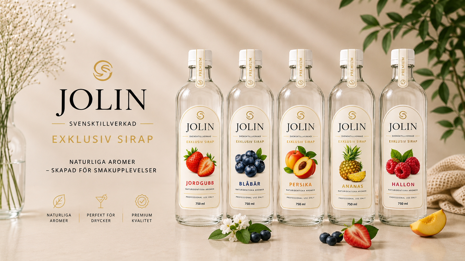 JOLIN Syrup sortiment med flera fruktsmaker